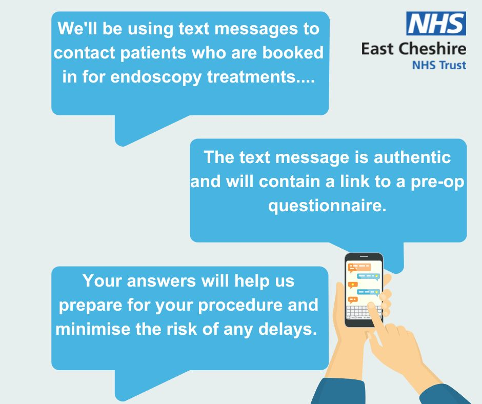 We'll be using text messages to contact patients who are booked in for endoscopy treatments..jpg