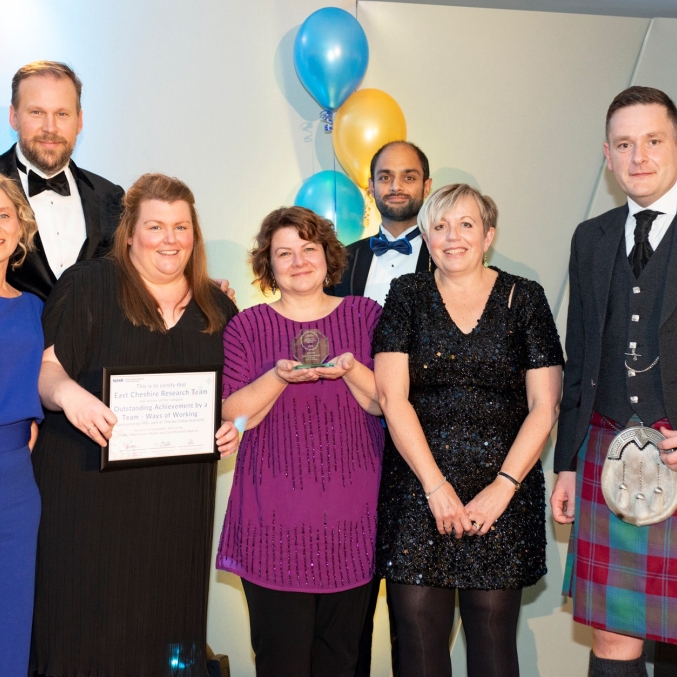 East Cheshire NHS Trust Research Team winning award.jpg